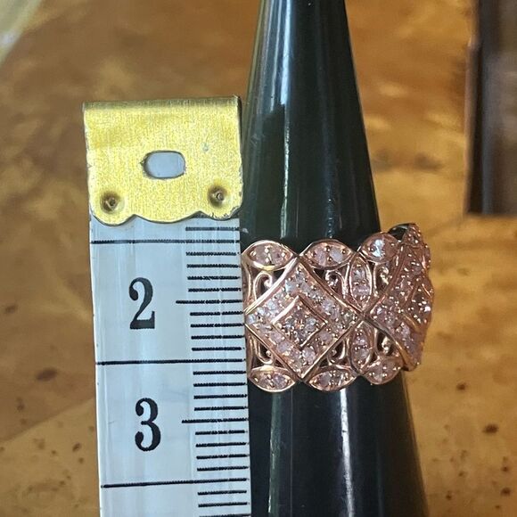 Natural Pink Diamond Sterling Silver Ring Size 6 - Picture 7 of 9